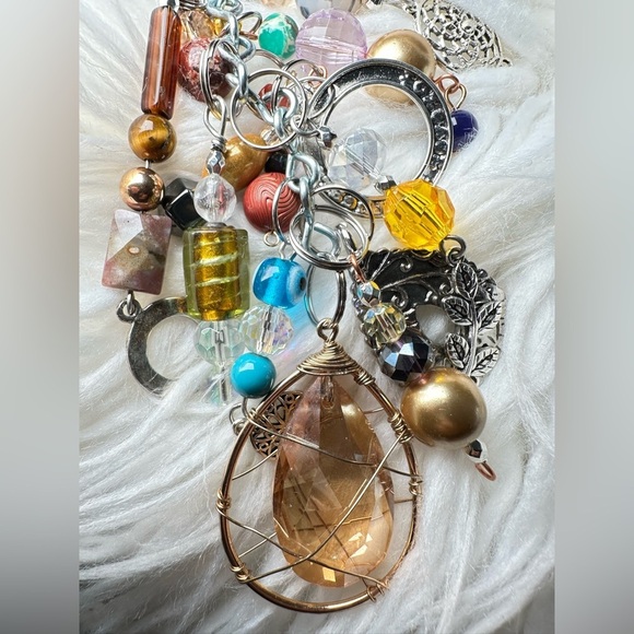 Chunky Beaded Tassel Handbag Purse Accessory Dangle Charm Key Chain Handmade - Picture 16 of 16